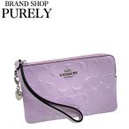 国内発送 コーチ ポーチ レディース COACH 小物入れ シグネチャー レザー コーナー ジップ リストレット CDF04 SV/IZ ライトバイオレット