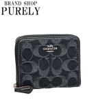 ショッピングコーチ 財布 国内発送 コーチ 財布 レディース COACH 折り財布 シグネチャー デニム スモール ジップ アラウンド ウォレット CP431 SV/BK ブラック