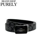 国内発送 コーチ ベルト メンズ COACH OUTLET 38MM シグネチャー プラーク バックル リバーシブル ベルト CU210 QBMI5 チャコール×ブラック