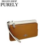 コーチ 財布 レディース COACH ポーチ ペブルド レザー カラーブロック ダブル ジップ リストレット CU797 SVMU4 ライトサドルマルチ