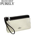 国内発送 コーチ 財布 レディース COACH ポーチ ペブルド レザー ダブル ジップ リストレット CU921 SVNOK チョーク×ブラックマルチ