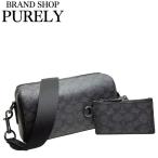 国内発送 コーチ バッグ メンズ COACH ショルダーバッグ シグネチャー アクセル クロスボディ バッグ CV762 QBMI5 チャコール×ブラック