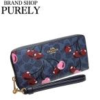 国内発送 コーチ 財布 レディース COACH 長財布 シグネチャー チェリー プリント ロング ジップ アラウンド ウォレット CZ328 IMDEI デニムマルチ
