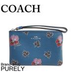 Yahoo! Yahoo!ショッピング(ヤフー ショッピング)国内発送 コーチ COACH ポーチ レディース 小物入れ ワイルドフラワー プリント コーナー ジップ リストレット F12521 SVCEH ダークティール 送料無料