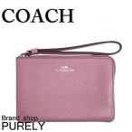 Yahoo! Yahoo!ショッピング(ヤフー ショッピング)国内発送 コーチ COACH ポーチ レディース 小物入れ クロスグレイン レザー コーナー ジップ リストレット F15154 SV/LL ライラック 送料無料
