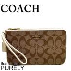 Yahoo! Yahoo!ショッピング(ヤフー ショッピング)国内発送 コーチ 財布 レディース COACH ポーチ シグネチャー ダブル ジップ ウォレット F16109 IMDJ8 カーキ×チョーク 送料無料