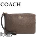 Yahoo! Yahoo!ショッピング(ヤフー ショッピング)国内発送 コーチ ポーチ レディース COACH レザー メタリック コーナー ジップ リストレット 小物入れ F21070 IMBRZ ブロンズ 送料無料