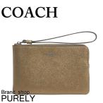 Yahoo! Yahoo!ショッピング(ヤフー ショッピング)国内発送 コーチ COACH ポーチ レディース 小物入れ レザー メタリック コーナー ジップ リストレット F21070 QBN2T メタリックファーン 送料無料