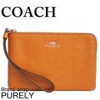 Yahoo! Yahoo!ショッピング(ヤフー ショッピング)国内発送 コーチ COACH ポーチ レディース 小物入れ レザー メタリック コーナー ジップ リストレット F21070 SV/TG タンジェリン 送料無料