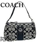 国内発送 コーチ ポーチ レディース COACH セカンドバッグ シグネチャー ストライプ ラージ リストレット F47706 SBWBK ブラックホワイト×ブラック 爆買