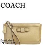 国内発送 コーチ COACH レディース ポーチ 小物入れ レザー リボン ラージ リストレット F51669 IMGLD ゴールド 送料無料 爆買