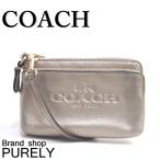 Yahoo! Yahoo!ショッピング(ヤフー ショッピング)国内発送 コーチ ポーチ 小物入れ COACH ペブル レザー ダブル コーナー ジップ リストレット F52556 IMMLC メタリック 送料無料