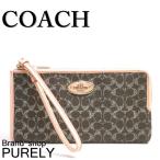 国内発送 コーチ 財布 レディース COACH ポーチ シグネチャー ジッピー ウォレット 長財布 F52997 LIDRX サドル×アプリコット 送料無料 爆買