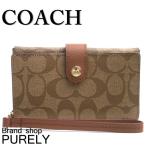 Yahoo! Yahoo!ショッピング(ヤフー ショッピング)国内発送 コーチ COACH スマホ ケース ポーチ 財布 レディース シグネチャー PVC レザー フォン クラッチ F53312 IMBDX カーキ×サドル 送料無料