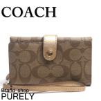Yahoo! Yahoo!ショッピング(ヤフー ショッピング)国内発送 コーチ COACH ポーチ 小物入れ スマホケース レディース シグネチャー PVC フォン クラッチ F53312 IMD8M カーキ×ゴールド 送料無料