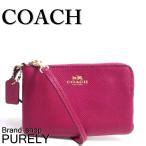 Yahoo! Yahoo!ショッピング(ヤフー ショッピング)国内発送 コーチ COACH ポーチ レディース 小物入れ クロスグレイン レザー コーナー ジップ リストレット F53429 IMCBY クランベリー 送料無料