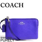 Yahoo! Yahoo!ショッピング(ヤフー ショッピング)国内発送 コーチ COACH ポーチ レディース 小物入れ クロスグレイン レザー コーナー ジップ リストレット F53429 SVD0G パープルアイリス 送料無料