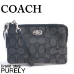 Yahoo! Yahoo!ショッピング(ヤフー ショッピング)国内発送 コーチ COACH ポーチ レディース 小物入れ シグネチャー コーナー ジップ リストレット F53536 SVDK6 ブラックスモーク×ブラック 送料無料