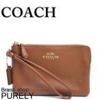国内発送 コーチ COACH ポーチ レディース 小物入れ クロスグレイン レザー コーナー ジップ リストレット F54626 IMSAD サドル 送料無料 爆買