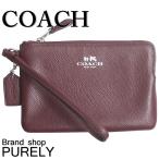 国内発送 コーチ COACH ポーチ レディース 小物入れ クロスグレイン レザー コーナー ジップ リストレット F54626 SV/BU バーガンディー 送料無料