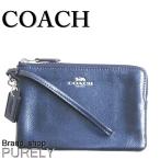 Yahoo! Yahoo!ショッピング(ヤフー ショッピング)国内発送 コーチ COACH ポーチ レディース 小物入れ クロスグレイン レザー コーナー ジップ リストレット F54626 SVMED メタリックミッドナイト