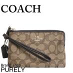 Yahoo! Yahoo!ショッピング(ヤフー ショッピング)国内発送 コーチ COACH ポーチ レディース 小物入れ シグネチャーコーナー ジップ リストレット F54627 IMC7C カーキ×ブラウン 送料無料