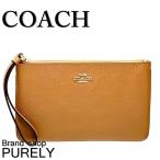 国内発送 コーチ ポーチ レディース COACH 小物入れ クロスグレイン レザー ラージ リストレット F57465 IMLQD ライトサドル 送料無料 爆買