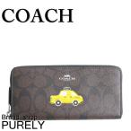 コーチ 財布 レディース COACH シグネチャー ニューヨーク タクシー プリント アコーディオン ジップ 長財布 F57822 SBRBK ブラウン×ブラック