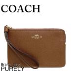 国内発送 コーチ COACH ポーチ レディース 小物入れ クロスグレイン レザー コーナー ジップ リストレット F58032 IMEB0 サドル 送料無料