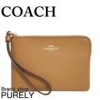 国内発送 コーチ ポーチ レディース COACH 小物入れ クロスグレイン レザー コーナー ジップ リストレット F58032 IMLQD ライトサドル 送料無料 爆買