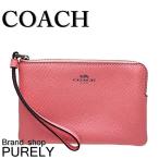 国内発送 コーチ ポーチ レディース COACH 小物入れ クロスグレイン レザー コーナー ジップ リストレット F58032 QBQRI ピンクレモネード 送料無料 爆買