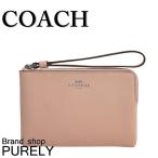 国内発送 コーチ ポーチ レディース COACH 小物入れ クロスグレイン レザー コーナー ジップ リストレット F58032 SV/LP ライトピンク 送料無料