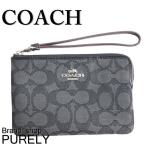 Yahoo! Yahoo!ショッピング(ヤフー ショッピング)国内発送 コーチ COACH 小物 レディース ポーチ アウトライン シグネチャー コーナー ジップ リスレット F58033 SVDK6 ブラックスモーク×ブラック