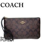 国内発送 コーチ COACH 小物 アクセサリーポーチ レディース アウトレット PVCコーティングキャンバス×レザー F58695 IMAA8 ブラウン×ブラック 送料無料