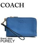 Yahoo! Yahoo!ショッピング(ヤフー ショッピング)国内発送 コーチ COACH ポーチ 小物入れ ペブルド レザー ダブル コーナー ジップ リストレット F64130 IMEP4 ブルージェイ 送料無料