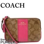 Yahoo! Yahoo!ショッピング(ヤフー ショッピング)国内発送 コーチ COACH ポーチ レディース 小物入れ シグネチャー PVC コーナー ジップ リストレット F64233 IMEYS カーキ×ダリア 送料無料