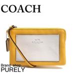 Yahoo! Yahoo!ショッピング(ヤフー ショッピング)国内発送 コーチ COACH ポーチ 小物入れ カラーブロック クロスグレイン  レザー ダブル コーナー ジップ リストレット F65758 SVES0 カナリー マルチ