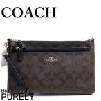 国内発送 コーチ COACH ポーチ 小物入れ バッグ シグネチャー PVC ポップ ハンドル ポーチ F65806 IMAA8 ブラウン×ブラック 送料無料