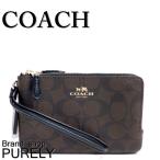 Yahoo! Yahoo!ショッピング(ヤフー ショッピング)国内発送 コーチ COACH ポーチ 小物入れ シグネチャー PVC ダブル コーナー ジップ リストレット F66506 IMAA8 ブラウン×ブラック 送料無料