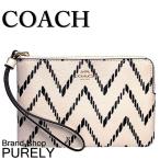 Yahoo! Yahoo!ショッピング(ヤフー ショッピング)国内発送 コーチ COACH レディース ポーチ 小物入れ ジオメトリック シェブロン コーナー ジップ リストレット F67553 IMA16 ブラック×チョーク