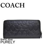 国内発送 コーチ COACH メンズ 財布 シグネチャー エンボスド レザー ジップ ウォレット 長財布 F74529 BLK ブラック 送料無料