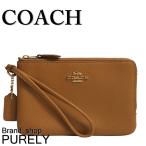 国内発送 コーチ COACH ポーチ 小物入れ ペブルド レザー ダブル コーナー ジップ リストレット F87590 IMLQD ライトサドル 送料無料 爆買