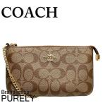 国内発送 コーチ バッグ レディース COACH ポーチ シグネチャー ラージ リストレット F88035 IME74 カーキ×サドル 送料無料