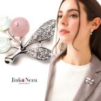 ブローチローズクォーツガラスラウン...