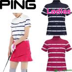 レディース ピン アパレル ゴルフウェア 半袖 ハイネックシャツ 星柄ボーダー 622-3268802 トップス ゴルフ PING APPAREL 23FW 女性用