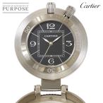 カルティエ Cartier パシャ シータイマー W0100058 トラベルクロック ブラック 文字盤 置時計 アラーム クォーツ