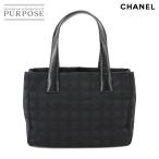 新品同様 シャネル CHANEL ニュートラベルライン トート PM バッグ ナイロンジャガード レザー ブラック A20457 90226197