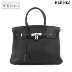 ショッピングバーキン エルメス HERMES バーキン30 ハンド バッグ フィヨルド ブラック □L刻印 シルバー 金具 Birkin 30 90228553