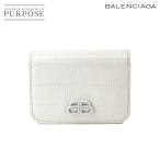 バレンシアガ BALENCIAGA BBロゴ コンパクト ウォレット 三つ折り 財布 レザー ホワイト 601387 Compact Wallet 90232028