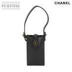 新品同様 シャネル CHANEL マルチ ケース ポーチ レザー ブラック ゴールド 金具 ヴィンテージ Multi Case 90233904